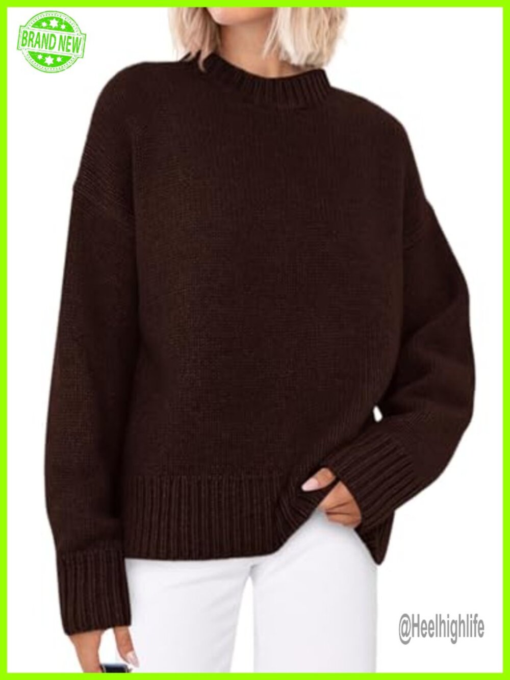 Oversized Rollneck Pullover Sweater Ribbed Knit Drop Shoulder